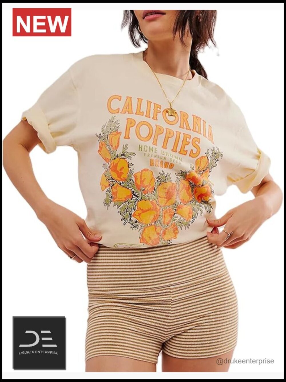 Oversized Vintage Flower Graphic Tee Tops Y2k Baggy T-Shirt Coastal Summer